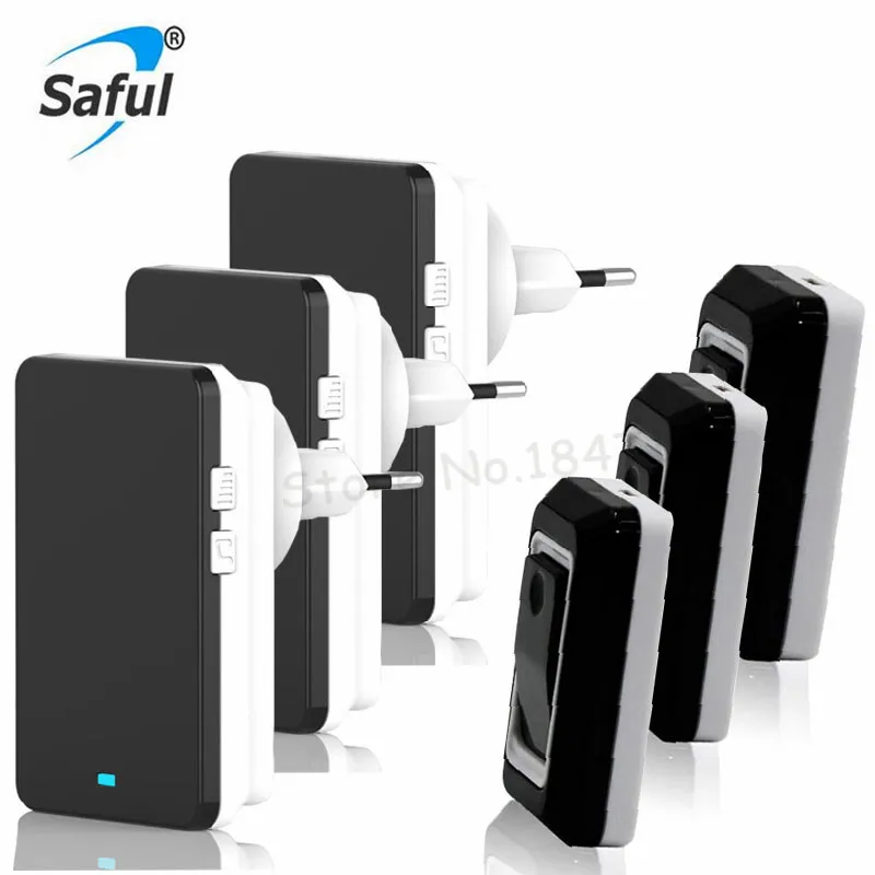 ЕС/АС Plug Touch Сенсор Водонепроницаемый Беспроводной дверной звонок 28 Мелодия светодиодный дома дверной звонок с 3 Кнопка + 3 звонки приемники