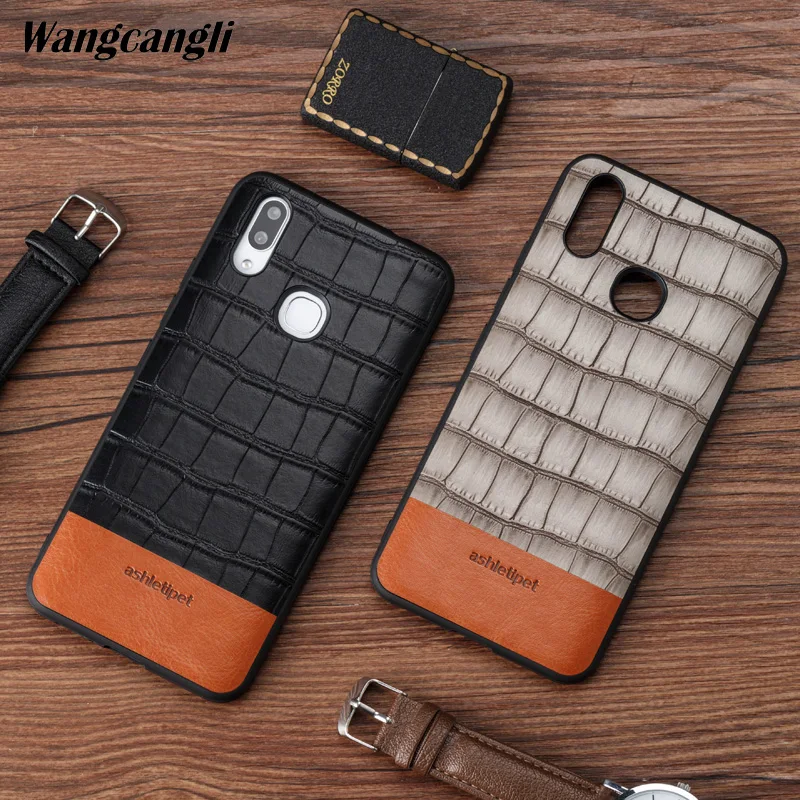 

High-end business real cowhide bamboo stitching all-inclusive mobile phone case for vivo x21 case leather phone full case