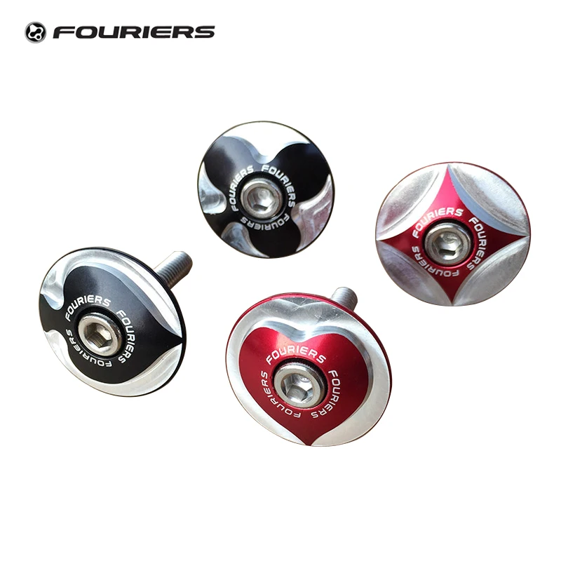 Fouriers Alloy Bike Stem Top Cap With Screw Poker Logo For 28.6mm 1 1/8" Steerer Fork Tube Cover