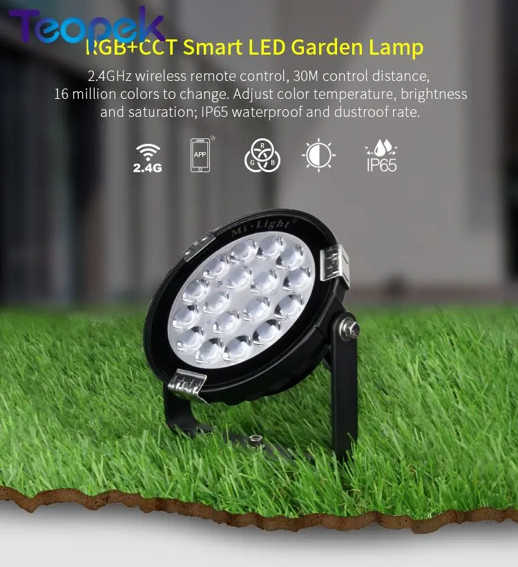 Mi Light 9w Rgb Cct Led Garden Ip65 Waterproof Outdoor Garden Light Ip65 Waterproof Outdoor