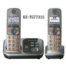 2 Teléfonos KX-TG7731S Digital teléfono inalámbrico DECT 6.0 Enlace para Celular a través de Bluetooth teléfono Inalámbrico con contestador automático