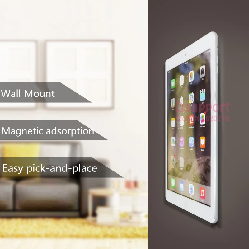 Wall-Mount-Tablet-Magnetic-Stand-Magnet-Adsorption-Principle-Convenience-to-pick-and-place-Support-All-Tablets