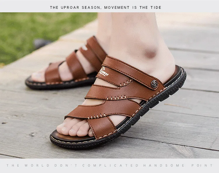 New Classic Men Soft Sandals Comfortable Men Summer Shoes Leather Sandals Big Size Soft Sandals Men Roman Comfortable Shoes