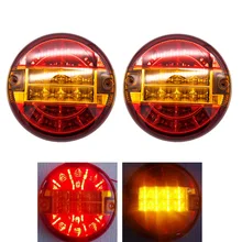 1 Pair 24V Car Rear Tail Lights High Quality Hamburg Red Yellow Warning font b Lamp