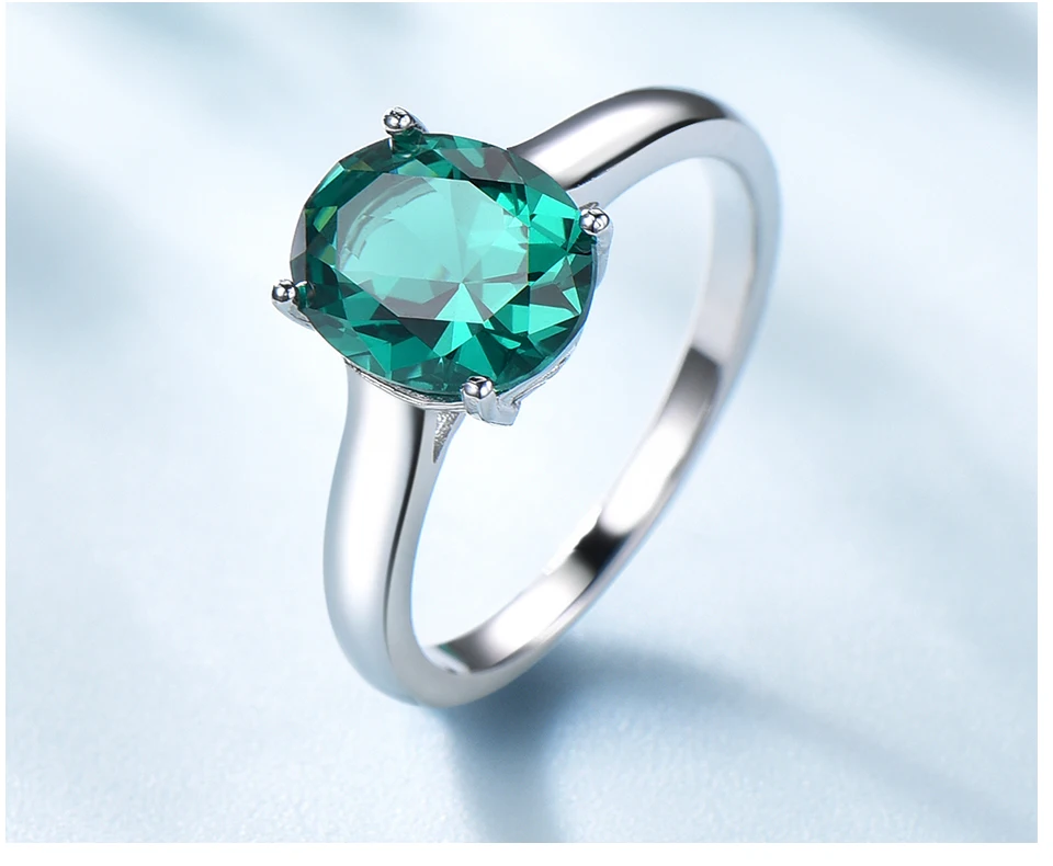UMCHO Emerald 925 sterling silver ring for women NUJ095E-1-pc (5)