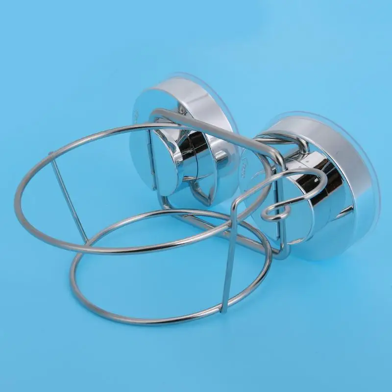  Stainless Steel Hair Dryer Holder Rack Wall Mounted Vacuum Suction Hook Stand Set Storage Holder Ba