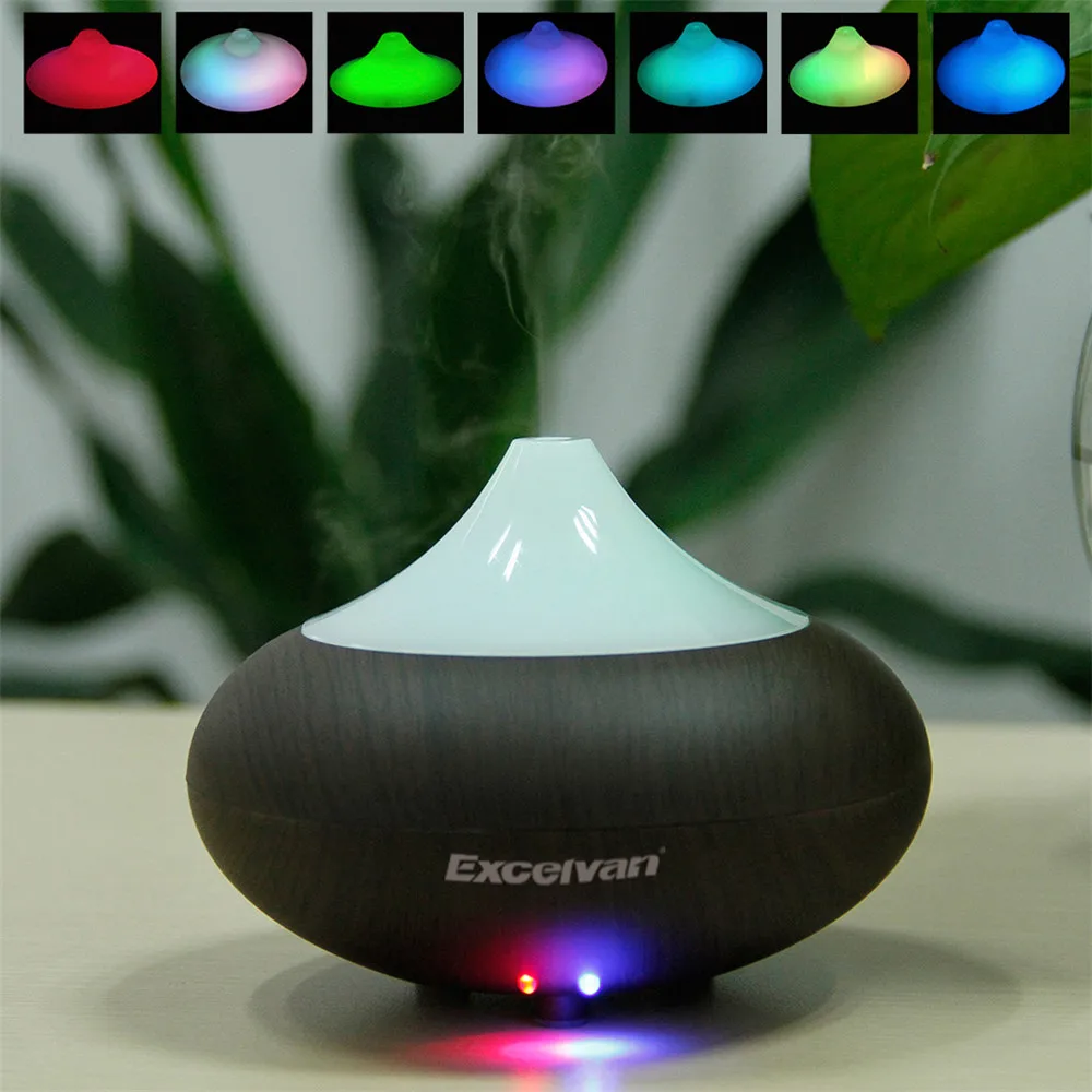 Excelvan Aroma Diffuser Ultrasonic Humidifier Air Mist Aromatherapy Purifier Dark Woodgrain GX-02K UK Plug- Best Selling 8