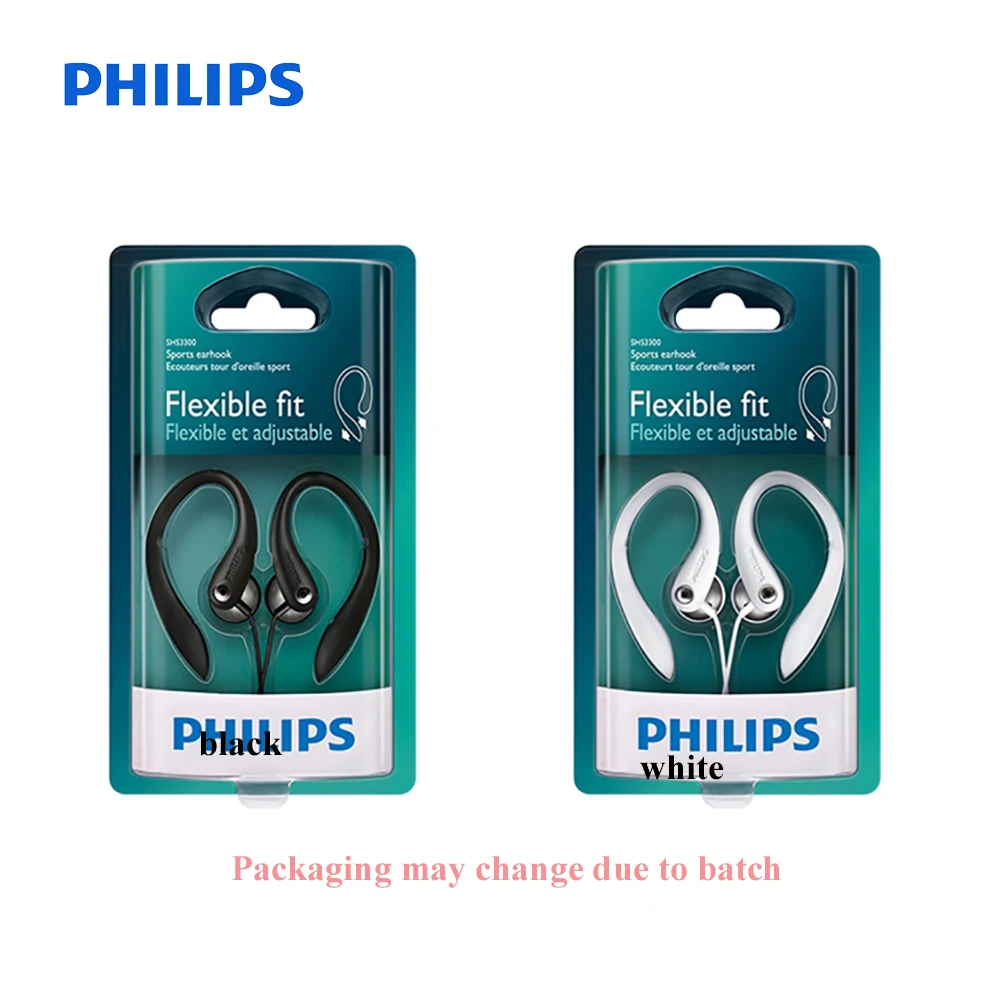 Оригинальные гибкие Проводные Наушники Philips SHS3305 с микрофоном, стерео, бас, пот, влагостойкий, для huawei, Xiaomi, samsung