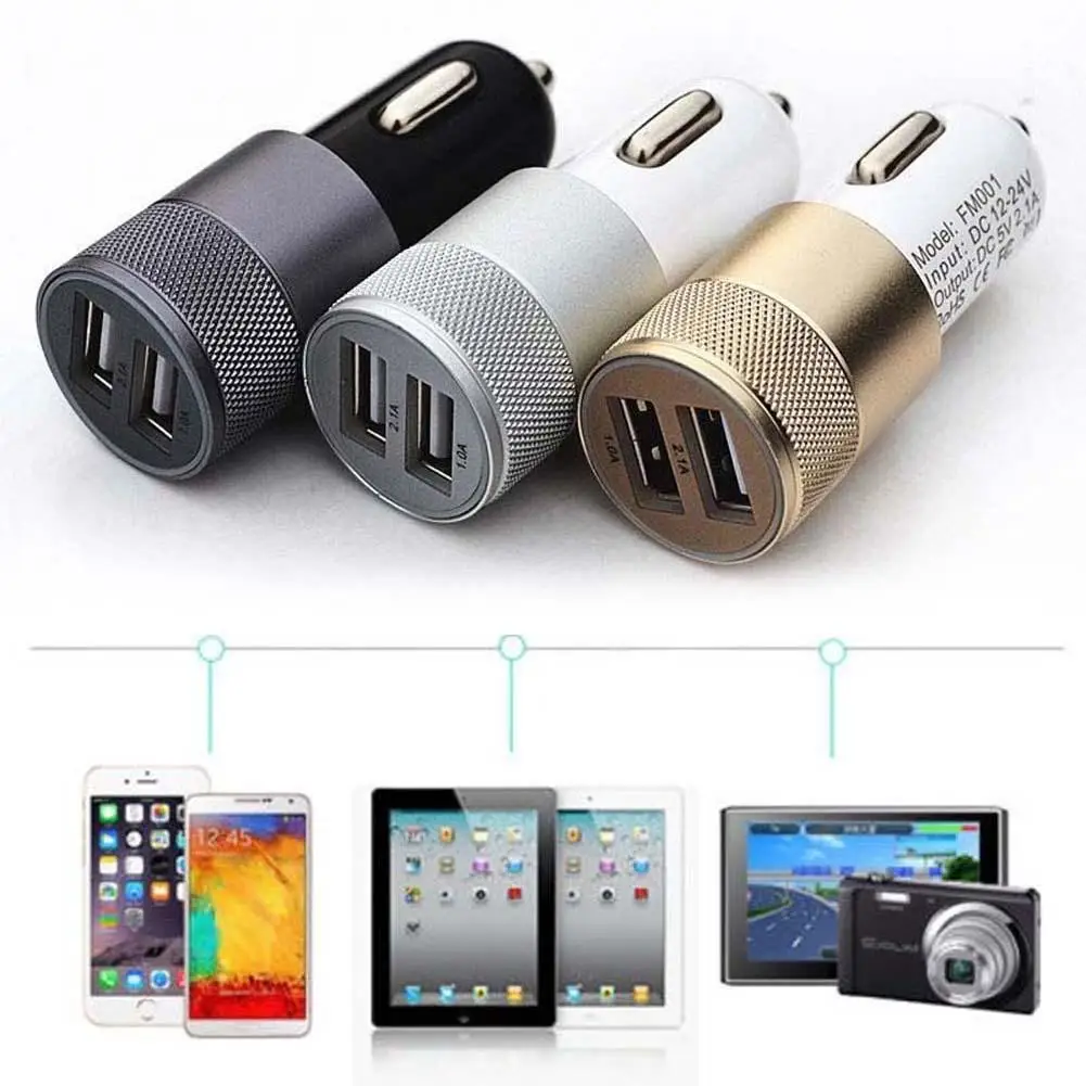 Car Universal Cigarette Lighter Charger Adapter Automobile Mini Dual USB 2 Port 5V 2.1A Car Charger for Mobile Phone Pad Car Universal Cigarette Lighter Charger Adapter Automobile Mini Dual USB 2 Port 5V 2.1A Car Charger for Mobile Phone Pad