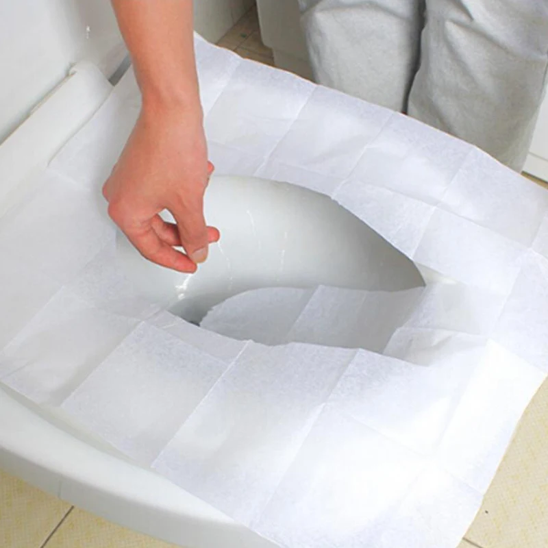 20 шт./упак. одноразовое покрытие на сиденье унитаза коврик Водонепроницаемый Туалет бумажный подкладка для путешествий/кемпинга Ванная комната Accessiories