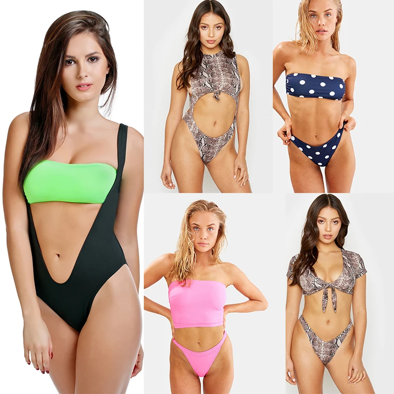 

NAKIAEOI 2019 Newest Sexy Beachwear Bikini Women Swimsuit Push Up Swimwear Low Waist Swimsuit Retro Bikini Set Bathing Suits XL