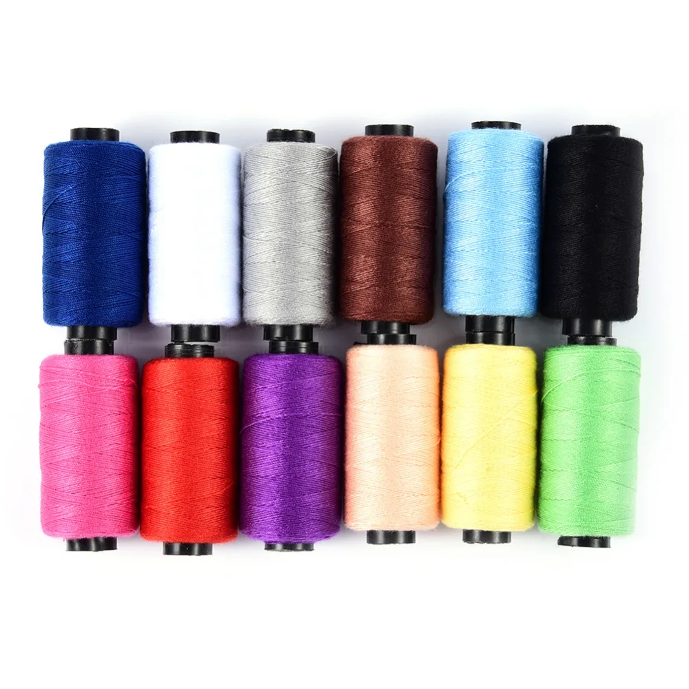 12pcs/lot Colored 180 Yards Denim Thread 203 Thick Thread Colorful