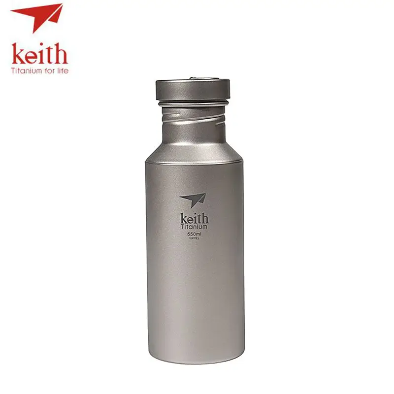 Keith Outdoor Titanium Waterkokers Met Titanium Deksels Drinkware Camping Ultralight Travel Flessen 400Ml 550Ml 700Ml