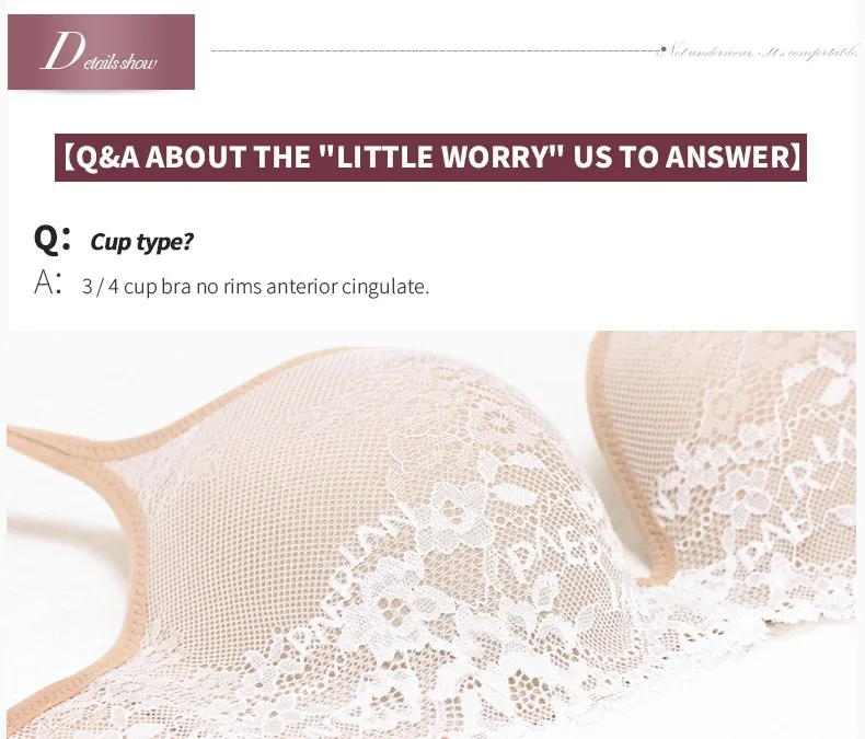 PAERLAN Seamless Wire Free lace bra small breasts Push Up One - Piece sexy Back Closure Tow Hook - and - eye underwea Women Cup 15 PAERLAN Seamless Wire Free lace bra small breasts Push Up One - Piece sexy Back Closure Tow Hook - and - eye underwea Women Cup 15