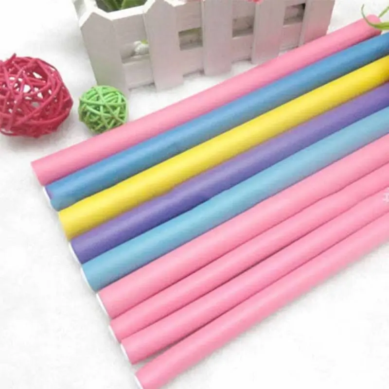 10pcs Soft Foam Sponge DIY Styling Hair Rollers Flexible Curler Bendy Twist Curls Tool Random Color