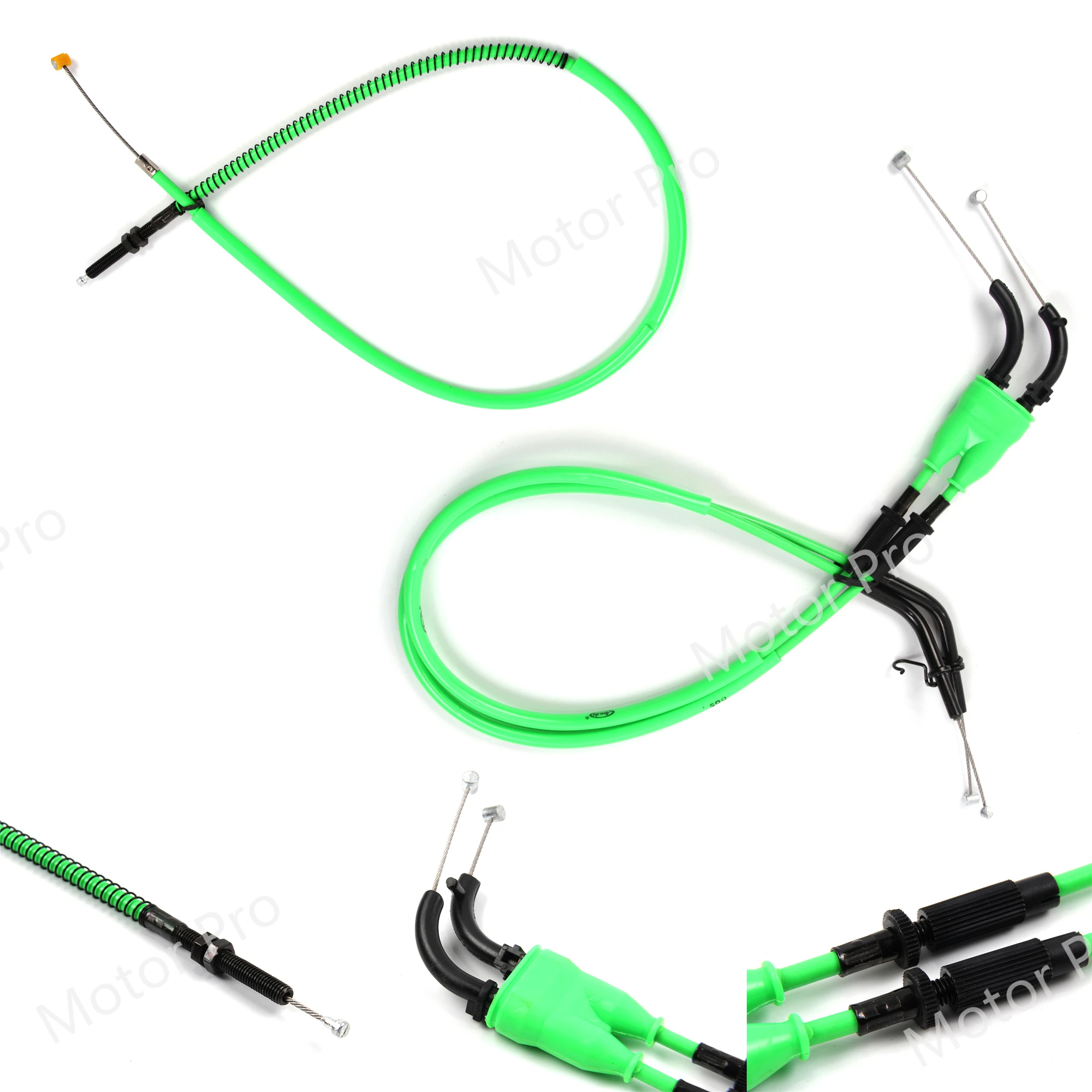 Throttle and Clutch Cable Kit For Kawasaki Ninja ZX10R 2016 2017 Stainless Wire Rubber