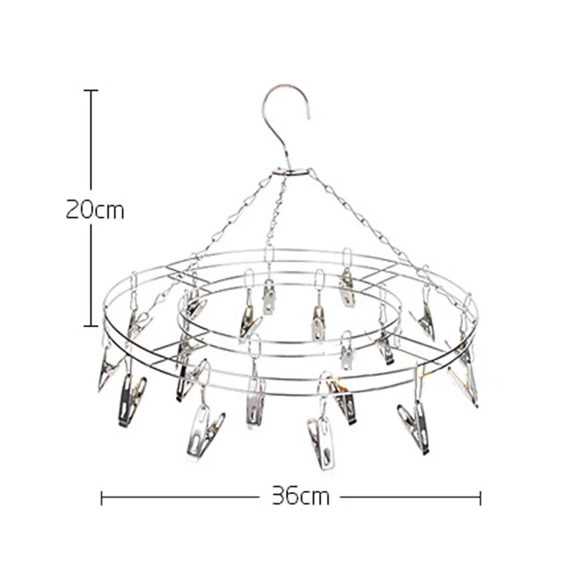 

20 Peg Metal Sock Clothes Hanger Rustproof Airer Dryer Underwear Drying Rack