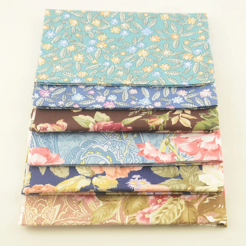 Booksew, хлопок, саржевая ткань, лоскутное шитье, сделай сам, кукла, ремесла, простыня, Tissu, цветочный дизайн, 6 шт./лот, 40 см x 50 см, домашний текстиль