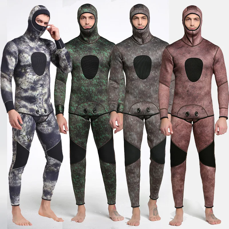 

2018 Camouflage Men Wetsuit Spearfishing 3mm Neoprene Keep Warm Swimsuit Dive Surf Swim Wet Suit Swimwear Long sleeve Beach Wear