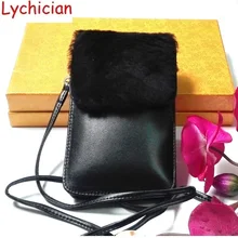 Горячая Распродажа, женские сумки на плечо из натуральной овечьей кожи для мобильных телефонов, женские мини-сумки из натуральной овечьей шерсти