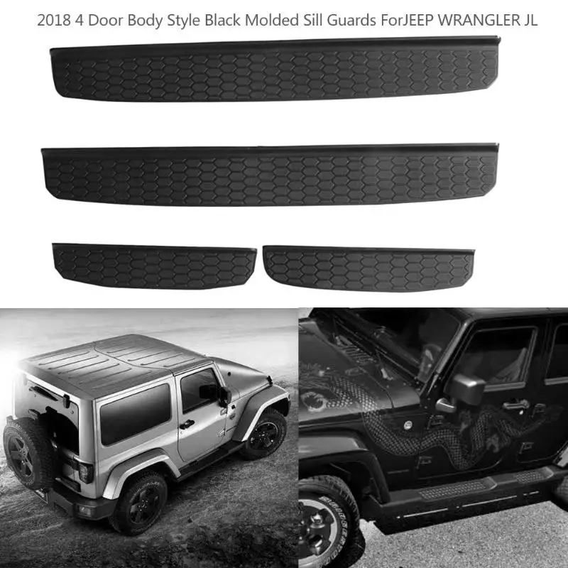 FOR 2018 JEEP WRANGLER JL 2 4 DOOR NEW BODY STYLE BLACK MOLDED SILL GUARDS PARTS