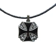 Крест W Skulls металлический Шарм Подвеска кожа шеи галстук NECKLACE-OC023 также в США