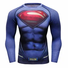 Superman Printed Men Compression Shirt Batman Skull Tights Cycling Functional Underwear Gym Fitness Crossfit Clothing camiseta