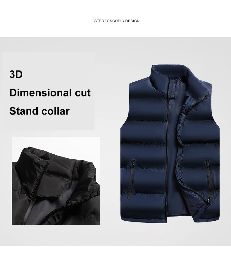 Vest Men New Stylish Autumn Sleeveless Jacket Mens Winter Warm Waistcoat Male Casual Sleeveless Coats Veste Homme Big Size