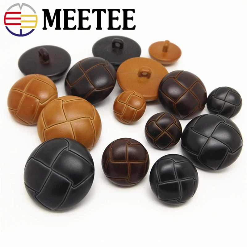 50pcs Meetee Classic fashion Leather coat buttons high grade leather