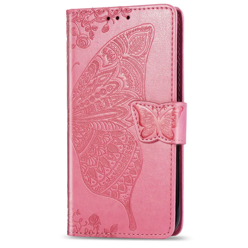 Бабочка чехол для samsung Galaxy A70 A50 A40 A30 A10 флип чехол Кожаный чехол кошелек чехол для телефона для samsung 70 30 40 50 Coque - Цвет: Pink