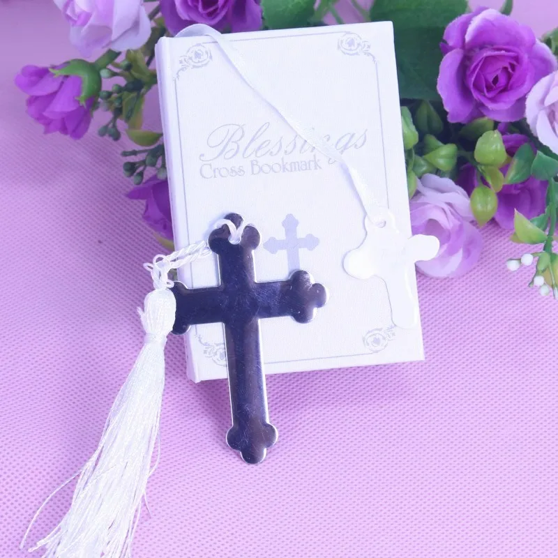 20 штук в штучной упаковке Blessings Серебряный Библейский крест Закладка Свадебный детский душ сувениры святое причастие Свадебные сувениры и подарок для гостей
