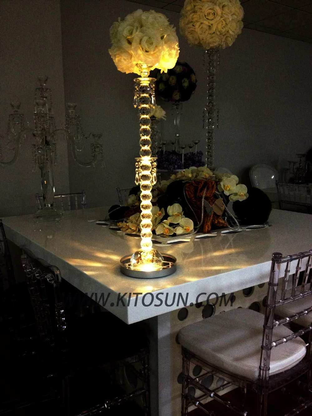 LED LIGHT BASE WITH 3W BULB LIGHTS WEDDING TABLE CENTERPIECE LIGHT UP