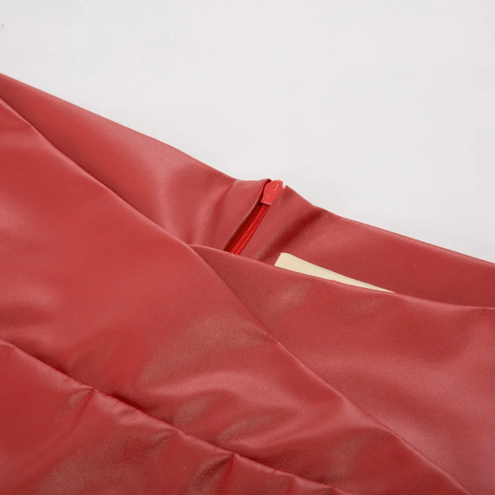 Женская юбка миди из искусственной кожи, осенняя зимняя женская посылка, юбка-карандаш с разрезом спереди или сзади размера плюс