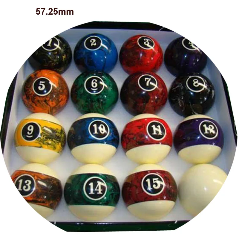 xmlivet New 57.2mm Marble Billiards Pool Balls High quality Complete Set of Balls 2 1/4 inch Nine-Ball
