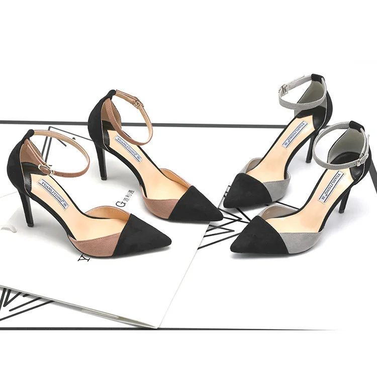 

Summer pointed fashion color matching super high heel women's sandals with a stiletto wild popular single shoes women