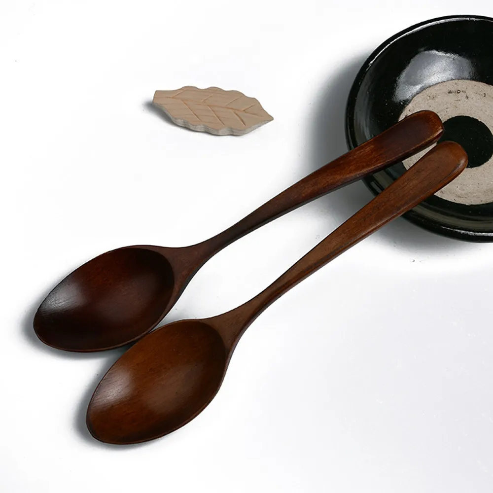 

Lot Wooden Spoon Bamboo Kitchen Cooking Utensil Tool Soup Teaspoon Catering 9.7