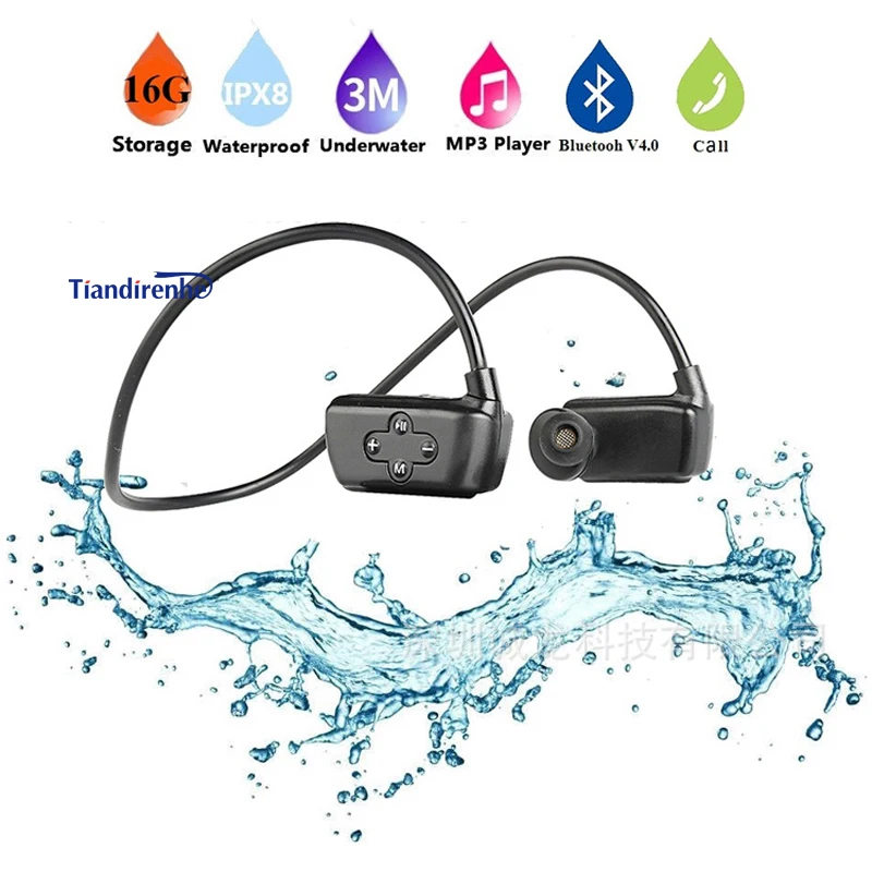 

Tiandirenhe 901P Outdoor Sporting Wireless Earphone IPX8+16G HIFI Bluetooth Waterproof Headset MP3 Music Player with Call Record
