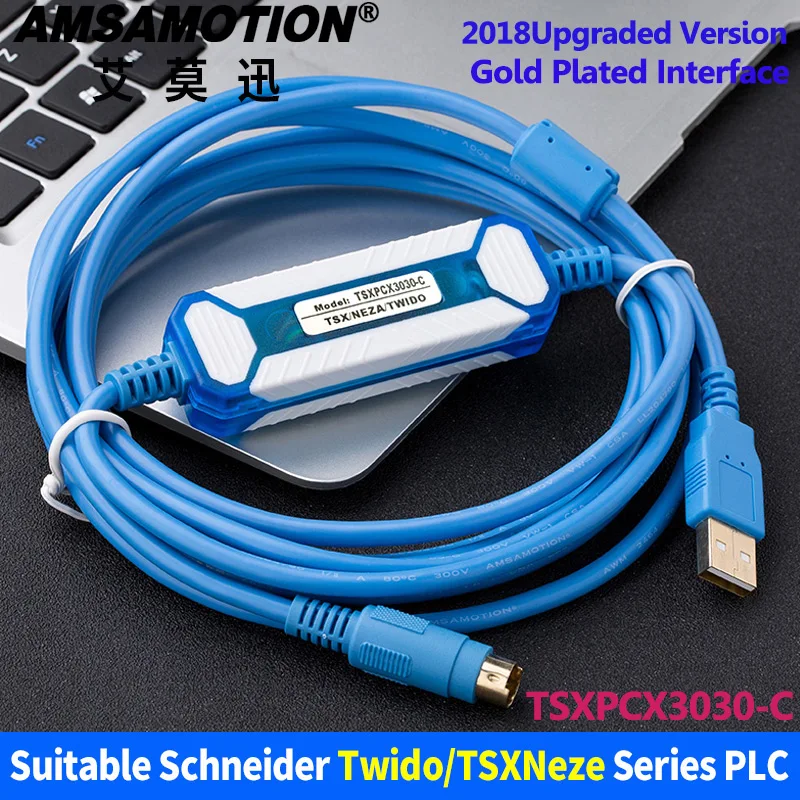 Amsamotion Кабель для программирования подходящий Schneider Twido/ TSX /Neza Series ПЛК TSXPCX3030|cable