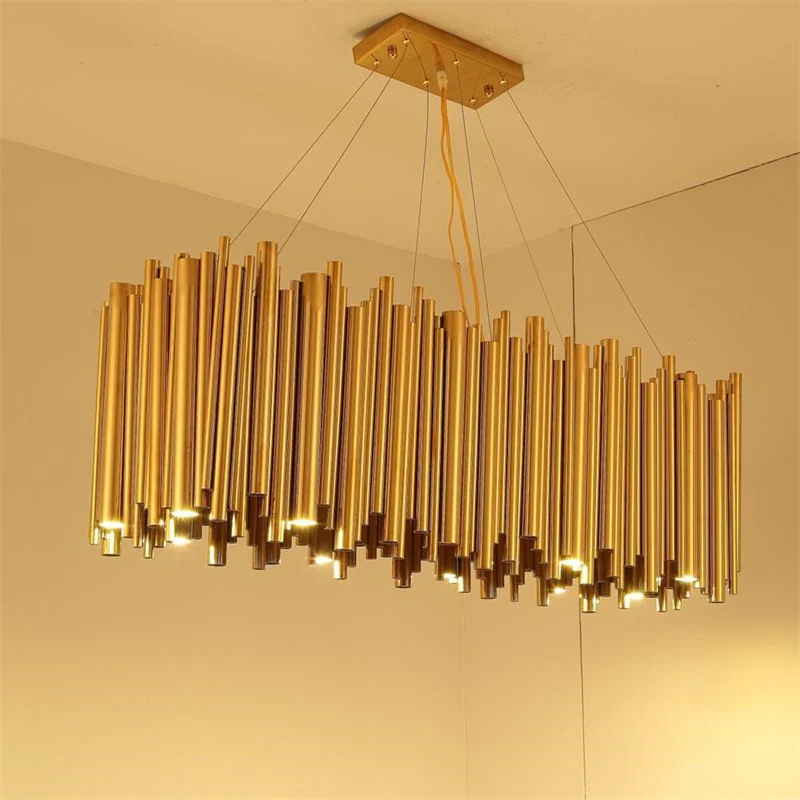 Tubo da Liga de Alumínio Itália Design Ouro Delightfull Brubeck Lustre Suspensão Luminária Lâmpada Projeto Moda 3 da liga de alumínio suspensão luminária lâmpada projeto moda