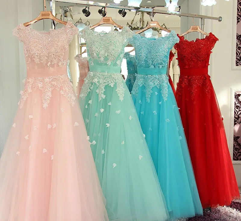 

Boat Neck Long Wedding Dresses Formal Appliques Beads Crystal Lace up Back Elegant with Sleeves A Line Party Gown Abendkleid