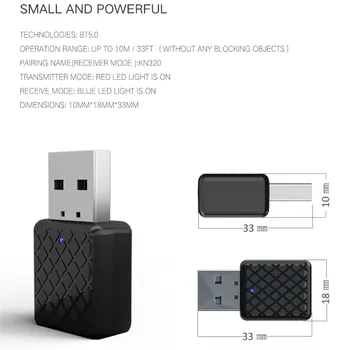 

VOBERRY USB Bluetooth Receiver 3.5 Audio Transmitter Adapter For Television/PC Headphone Speakers