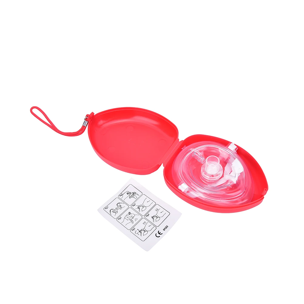

1 Pocket First Aid Kit Emergency Cpr Mask Hard Case Resuscitation Face Shield Survival Kit