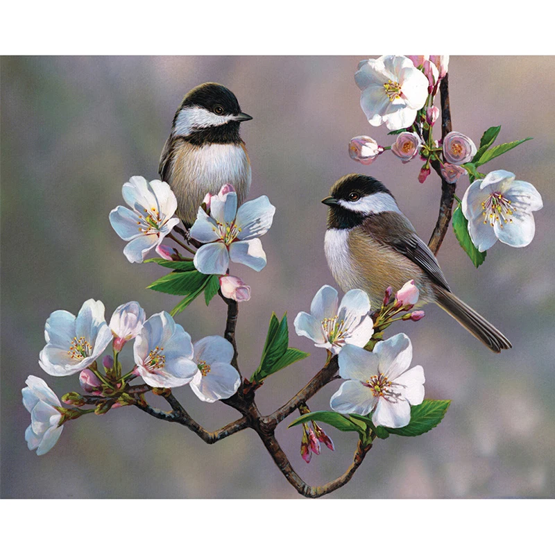 

New Arrival Cross Stitch Two Birds On the Tree Diy Diamond Painting Full Mosaic Picture Pattern Cross Stitch Rhinestone BK-3565