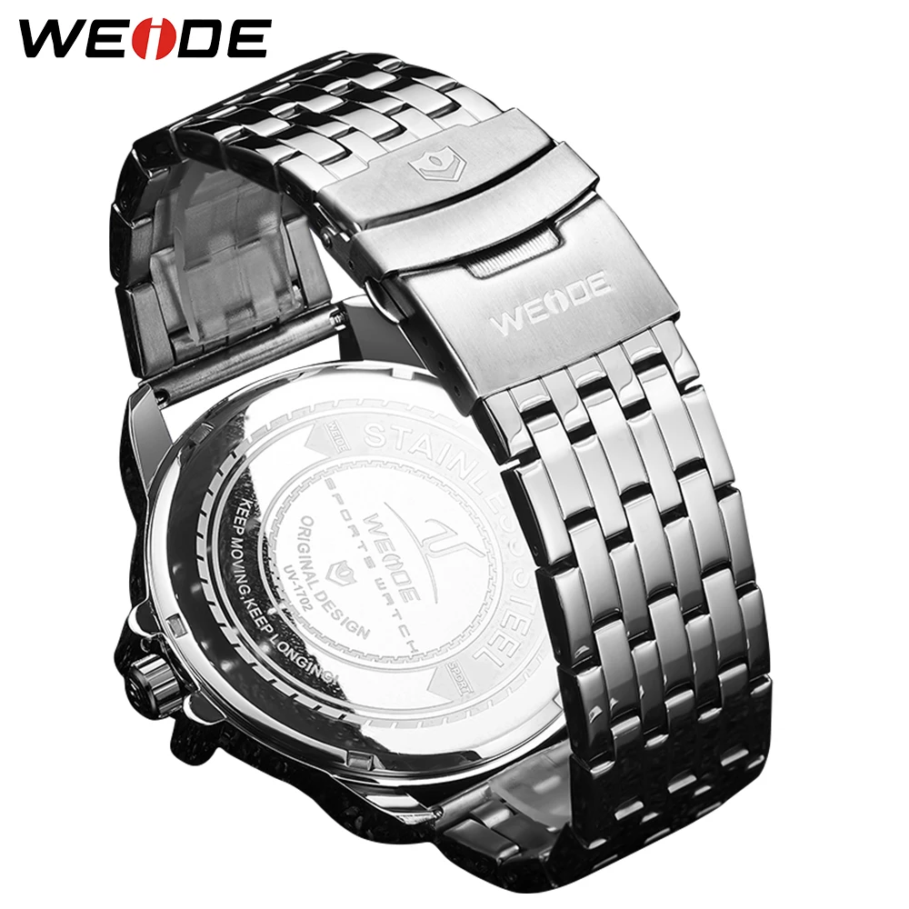 WEIDE Man Casual Business Watches Stainless Steel Strap Band Quartz Movement Analog Clock Hours Wrist Watches Relogio Masculino