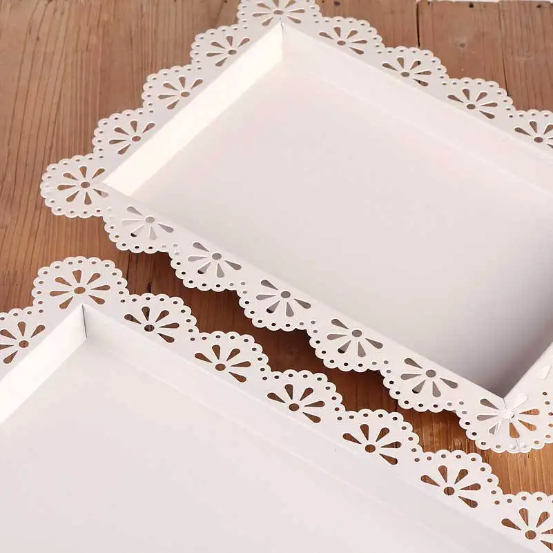 Wedding Dessert Rectangle Caketray Iron Lace Biscuits Plate Mug Up Wedding Dessert Rectangle Caketray Iron Lace Biscuits Plate Mug Up Serving Tray One 46 31 5cm Small 36 26 In Storage Trays From Home Garden On