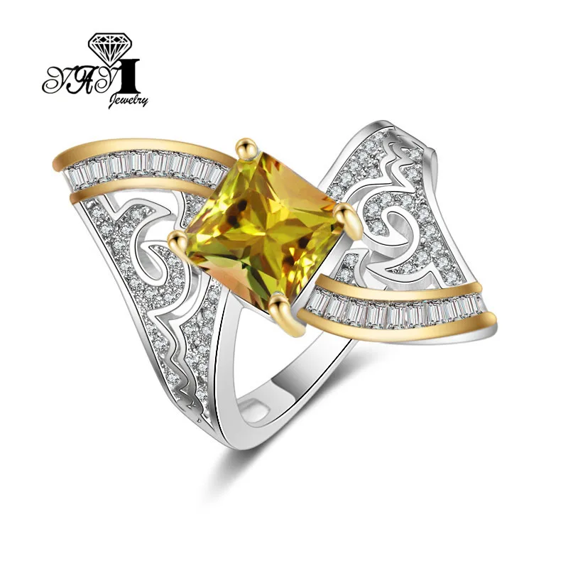 Ювелирные изделия YaYI Fashion Princess Cut 5 9 CT с желтым цирконием серебряного цвета
