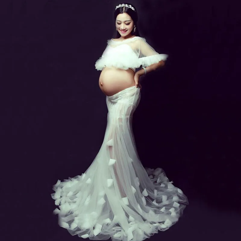 

White Lace Top Sets Maternity Photography Props Pregnancy Dresses Maternity Dresses For Photo Shoot Clothes For Pregnant Women