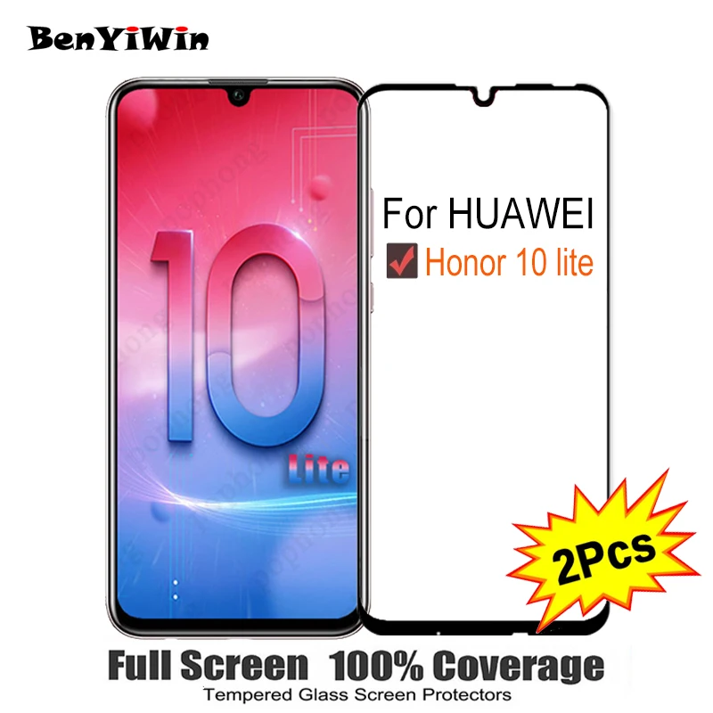 

2PCS Full Cover Screen Protector Tempered Glass For Huawei Honor 10 lite 6.21" 9H Protective glass For Honor 10 lite Film Case