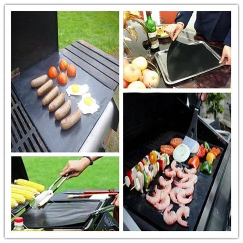 1pc 40X33CM Non Stick PTFE BBQ Liners Oven Liner Grill Foil Barbecue