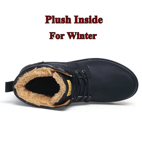 YWEEN/Новинка; мужские зимние ботинки; плюшевые теплые мужские зимние ботинки; большие размеры; мужские ботинки - Цвет: Black For Winter